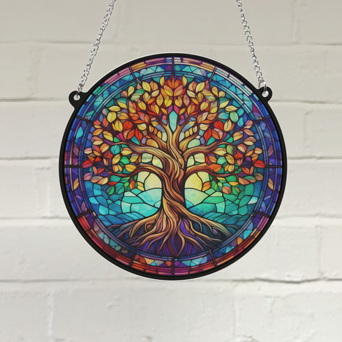 Tree of Life Stained Glass Effect Suncatcher